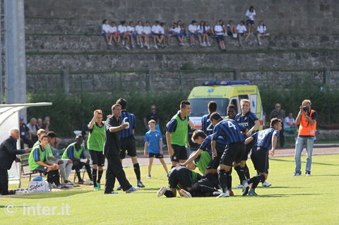 ABBADIA - Taufer celebrates while Salvatore Cerrone stays focused on the game plan 