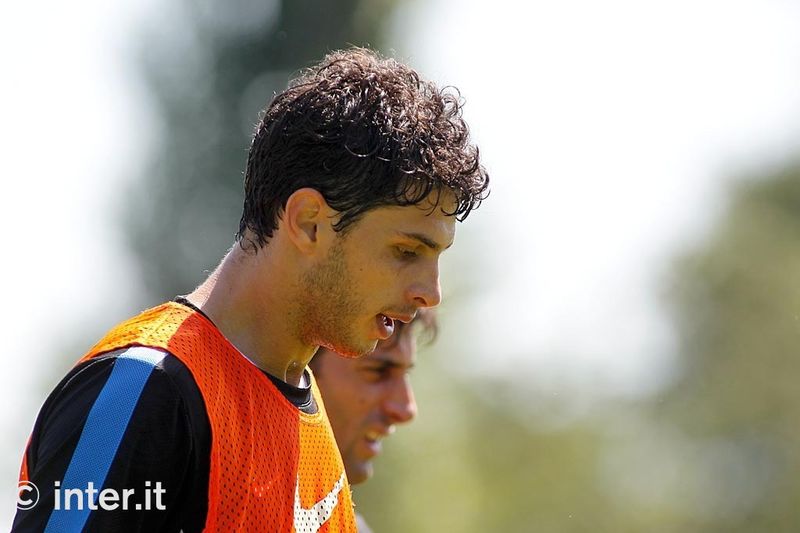 APPIANO GENTILE - A close-up of Andrea Ranocchia alongside Diego Milito
