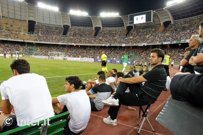 BARI - The Nerazzurri during the match between Juventus and AC Milan