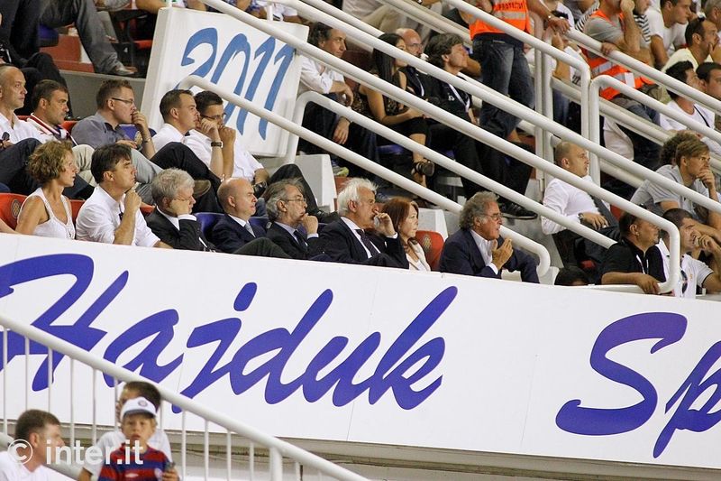 SPLIT - Massimo Moratti is close to the team in the stands